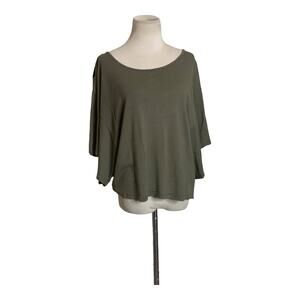 Anthropologie green oversize dolman sleeves top size Small